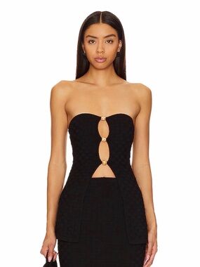 Runaway the Label Taya cut out beaded tube top L NWT